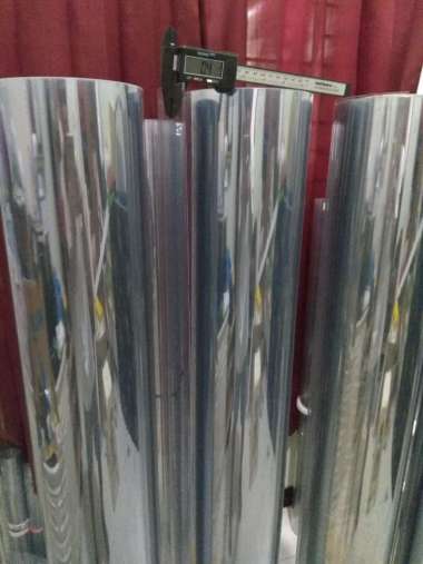 Mika Kaca Kaku Rigid Tebal 0,4mm Bening Transparant Meteran