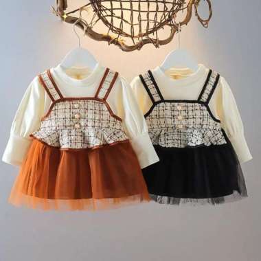 Premium Dress Pesta Brie 2-3 tahun Gold