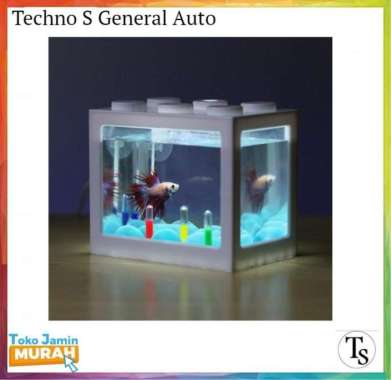 Aquarium mini led ikan hias cupang - akuarium cupang lego mini led usb