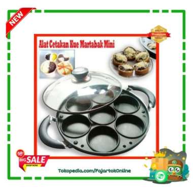 Teflon Wajan Happy Call Cetakan Kue Martabak Mini 7 Lubang Datar Murah