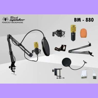 Podcast Mic Studio Mic Condensor Blackspider BM-880