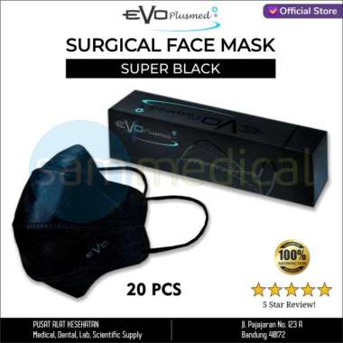 Evo Plusmed Masker Earloop 4D SUPER BLACK Isi 20pcs