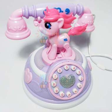 Mainan Telepon Jadul Poni Musik dan Lampu