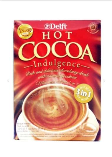 MINUMAN COKLAT INSTAN 3 IN 1 DELFI HOT COCOA CHOCOLATE 125 GR