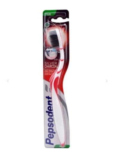 SIKAT GIGI BULU HITAM SILVER PEPSODENT CHARCOAL ANTI BAKTERI SOFT