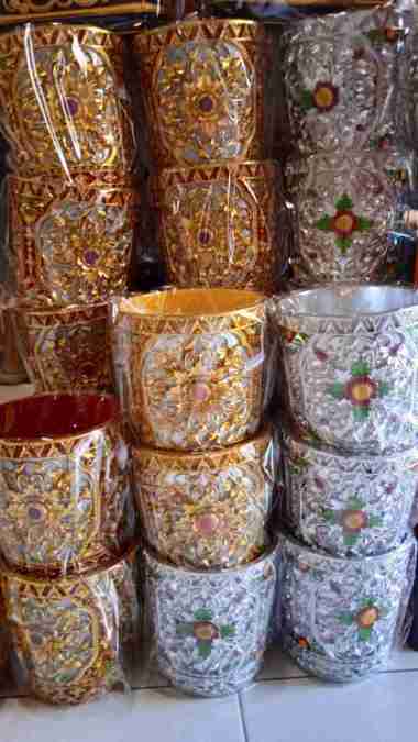 Wadah Sangku Ukir plastik fiber tempat wadah daksina bali Merah