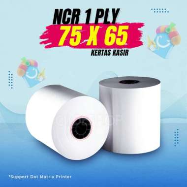 NCR Kertas HVS 75 x 65 1 Ply Struk Kasir Cetak Printer Dot Matrix Epson Matrix Point