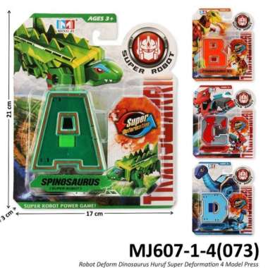 Super Robot Abjad ABCD Huruf Besar Robot Dinosaurus Huruf C