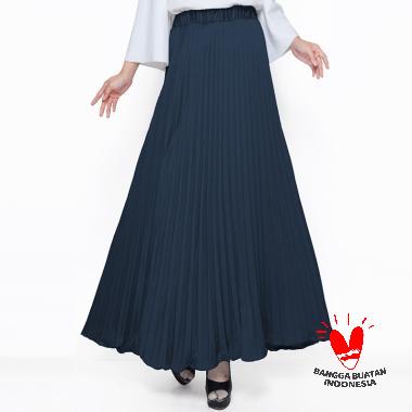 Okechuku Misakho Flare Plisket Maxi Rok Wanita M-L navy