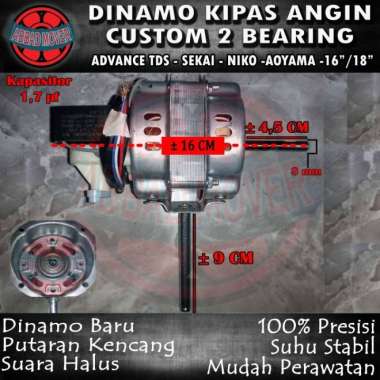 Dinamo kipas angin Bearing advance tds sekai 18 - Permanent TERBAIK Multicolor