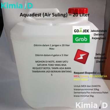 Aquadest 20 Liter - Air Suling - Air Mineral - Reagent Water
