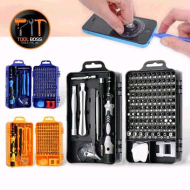 Obeng HP Full Set -Obeng Service HP -Komputer - Laptop 115 In 1 Biru