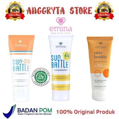 Emina Sun Protection SPF 30 PA+++ 60mL / Emina Sun Battle SPF 45 PA+++ 30 ml / Emina Ms Pimple / Emi