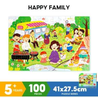 KKV - Mainan Puzzle 100 pcs Berbagai Tema untuk Kreatifitas Anak - Happy Family