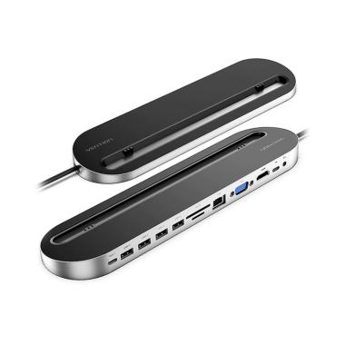 Vention THE 12in1 Docking Station USB Type-C Thunderbolt 3 Adapter Black SILVER