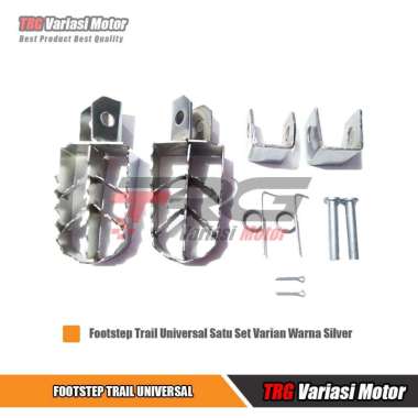 Footstep KLX Depan Step KLX Depan Postep KLX Step Trail Universal TRG Satu Set Warna Silver Chrome B