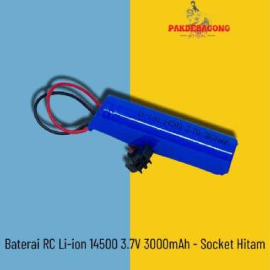 Baterai RC Li-ion 14500 3.7V 3000mAh - Socket Hitam