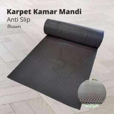Keset Karpet PVC Anti Slip Meteran - Jaring - S MAT BROWN