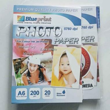 Blueprint Glossy Kertas Foto [A6/ 200gsm/ Ukuran Foto 4R] PUTIH