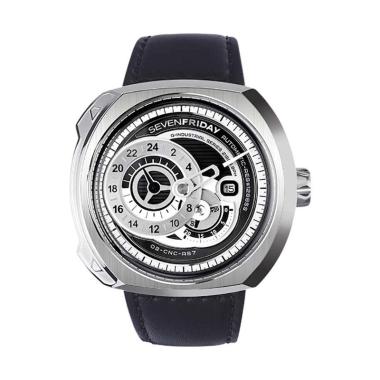 Sevenfriday Q-Series Automatic Miyota 8219 Black Leather Strap Jam Tangan Pria [Q1-01] -