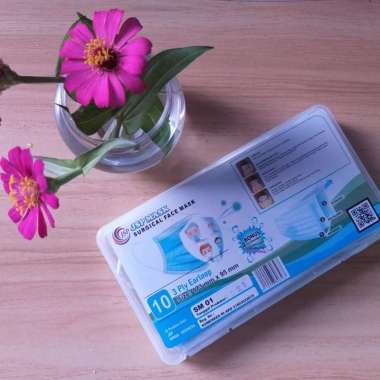 Masker & Tempat Masker Hard Box Masker JSP Mask Surgical Mask Kemenkes Bening