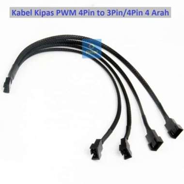 Kabel Kipas PWM 4Pin to 3Pin/4Pin Splitter Fan Case Casing 4 Arah