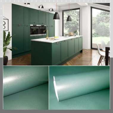 Wallpaper Stiker Dapur Polos Hijau Army Dekorasi Kitchen Set Rumah wps 1m-hijau