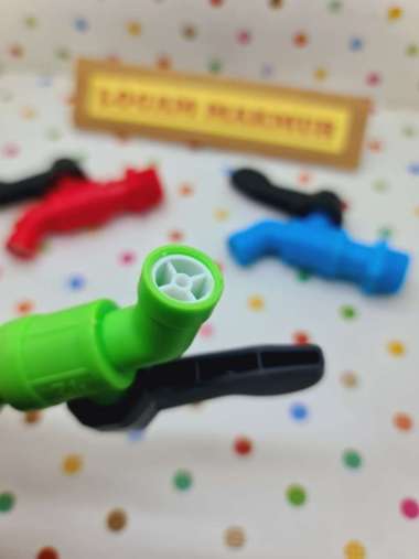 KRAN AIR PLASTIK GAGANG PANJANG 1/2" - WARNA WARNI HIJAU