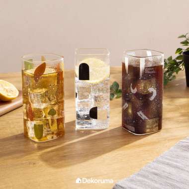 Dekoruma NORI Gelas Kaca Kotak 300 ml - Square Glass Soka