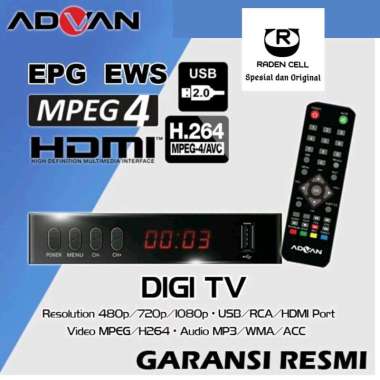Advan DigiTV DV3T2 Set Top Box Penerima Sinyal TV Digital Receiver STB Garansi Resmi 1 Tahun