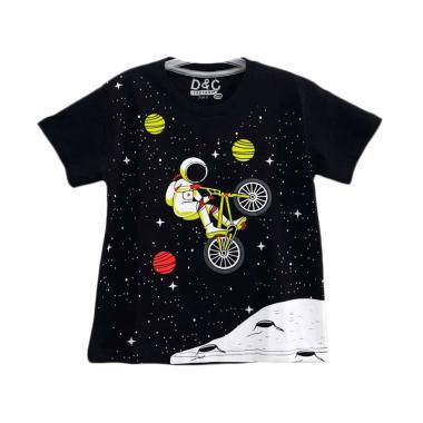 D&amp;C Astronot Sepeda Kaos Anak Laki Laki - Hitam 2 tahun hitam