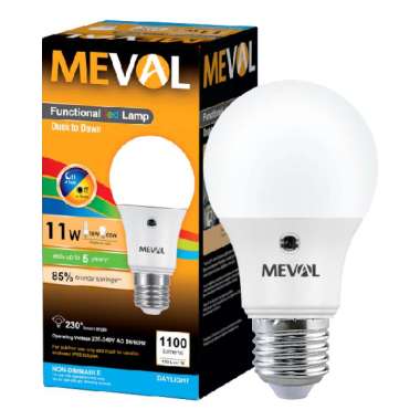 Meval LED Photo Sensor Bohlam Lampu [11 Watt]- Putih