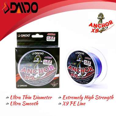 SENAR DAIDO ANCHOR X9 MULTI COLOR PE 0.2 SAMPAI PE 4.0 200M PE0.3