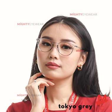 Kacamata Antiradiasi Photocromic Blueray Tokyo Grey Wanita Korea Gaya Frame Saja