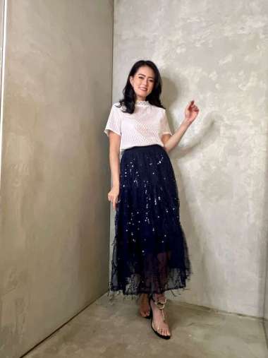 ICONS SEQUINED TIERED SKIRT