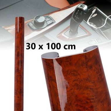 Gentleman Car Sticker 3D Vinyl Wood Glossy Stiker Wrap Panel Dashboard Serat Kayu Mobil Model A