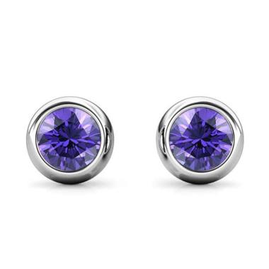 Her Jewellery Birth Stone Moon Amethyst Crystal Anting Wanita