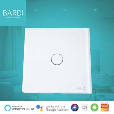 BARDI Smart Wall Switch EU1 Gang PUTIH Saklar WiFi Touch Sentuh