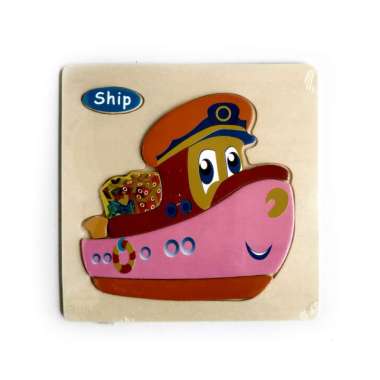 Mainan Kayu Pintar Puzzle Kayu Chunky 3D Ship (Kapal)