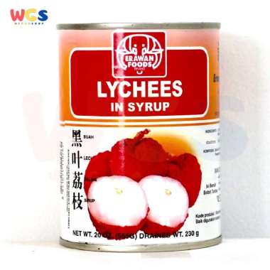 Lychee Kaleng Syrup Erawan 565 gr- Buah Lychee Syrup Kaleng