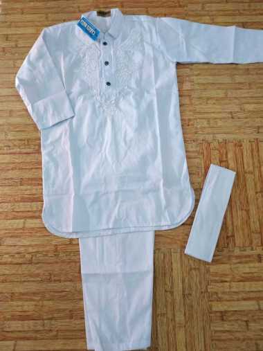 KOKO ANAK MODEL KURTA PUTIH BORDIR HITAM & PUTIH NO 4-12 10 PUTIH