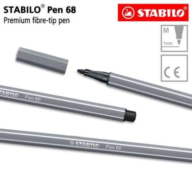 STABILO Pen 68 Dark Grey Isi 1 pcs / Highlighter Pen / Marker / Abu Abu-abu