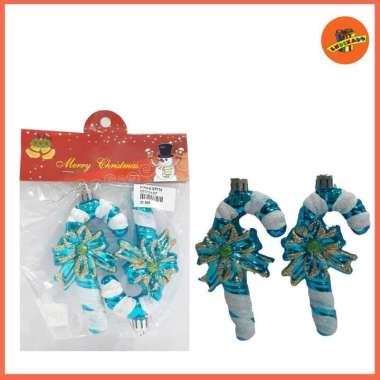 HIASAN NATAL PERMEN HC32 - Hiasan Natal Biru