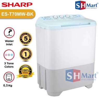 Mesin Cuci Sharp 2 Tabung 7 Kg ES-T70MW EST70MW Garansi Resmi (MEDAN)