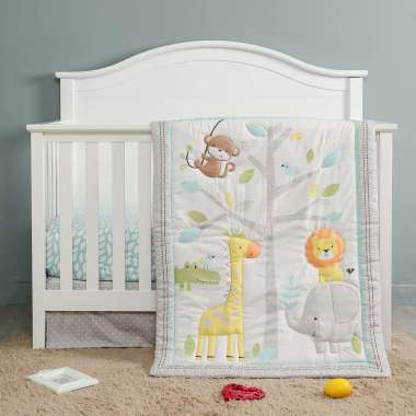 Lil' K Patchwork 2 Sisi Selimut Bayi - Grey Animal -