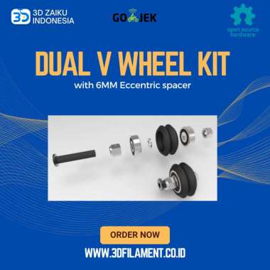 OpenBuild Delrin Dual V Wheel Kit with 6MM Eccentric spacer Silver Black