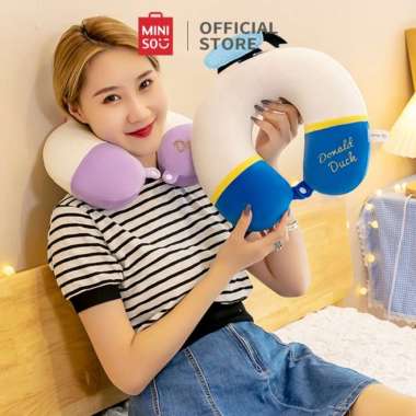 MINISO Mickey Minnie Mouse Collection Memory Cotton U Bantal Leher warna Mickey Mouse