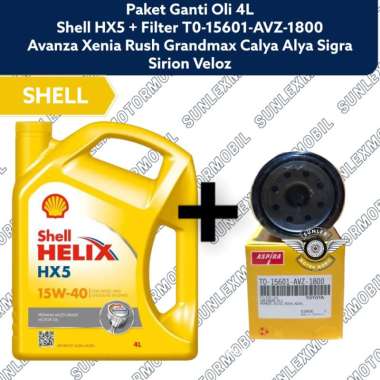 PAKET GANTI OLI 4L SHELL HX5 AVANZA XENIA RUSH + FILTER AVZ-1800