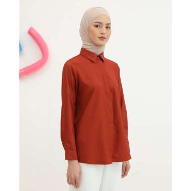 Geulis.id DAILY SHIRT (8 warna) Kemeja Wanita S BRICK