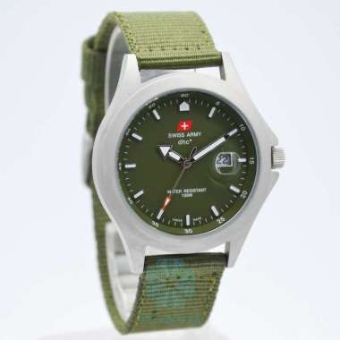 Swiss Army Quartz DHC Kanvas / Nylon SA1880G Tanggal Hijau(DOFF)